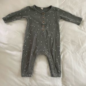 Quincy Mae long sleeve romper button closure